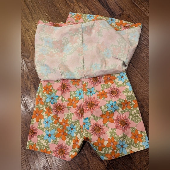 Outline Skort Floral Funky Psychedelic 60s Inspired Skirt With Shorts Size 6 - Picture 6 of 13